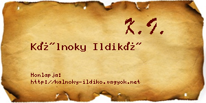 Kálnoky Ildikó névjegykártya