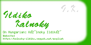 ildiko kalnoky business card